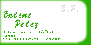 balint pelcz business card